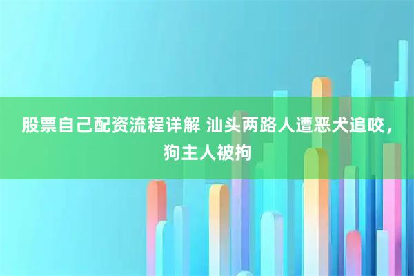 股票自己配资流程详解 汕头两路人遭恶犬追咬，狗主人被拘